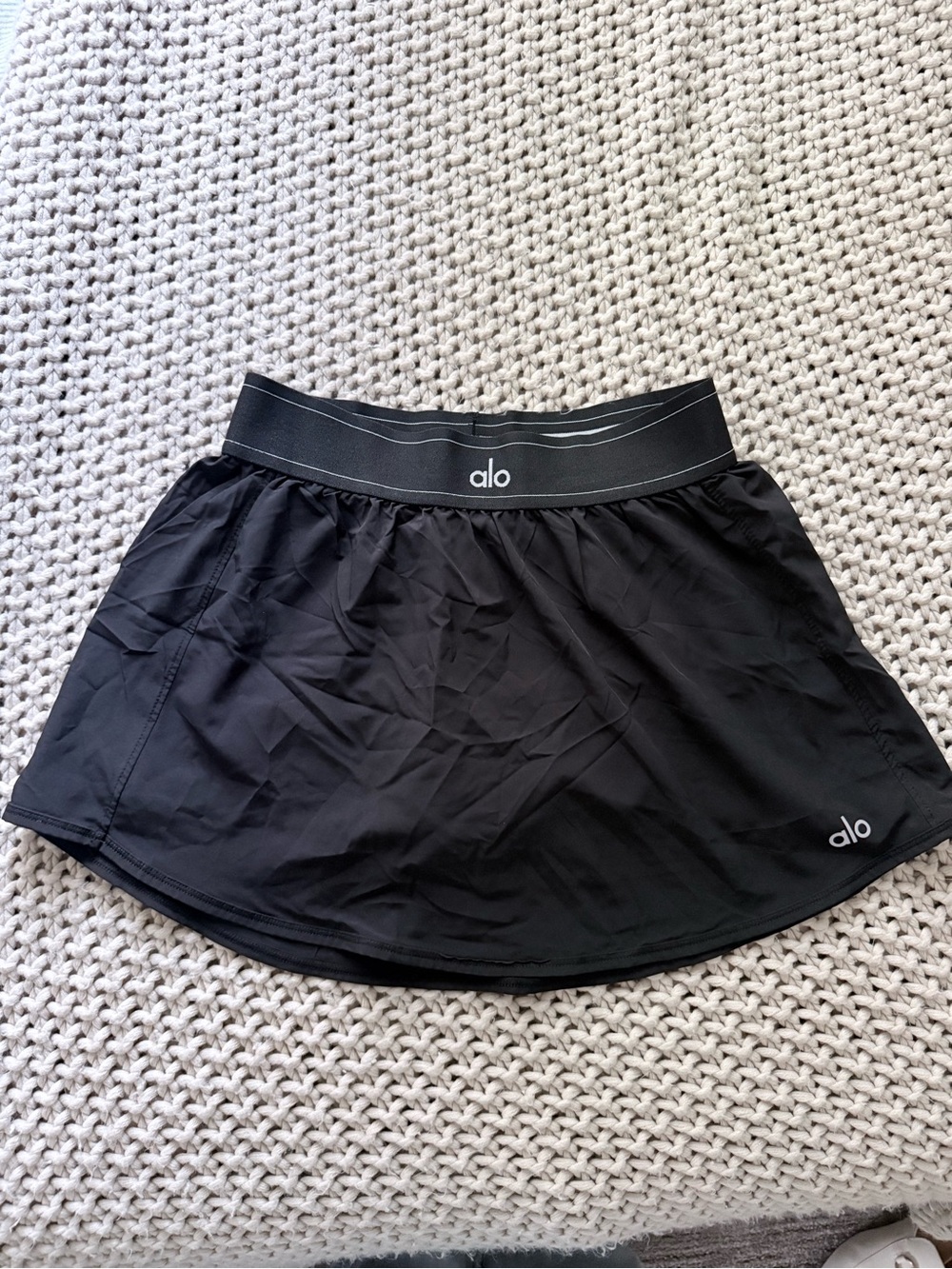 ALO Yoga Black Athletic Skort with Branded Waistband